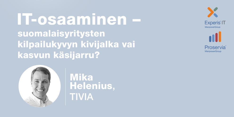 Uusi podcast-sarja IT-työn tulevaisuudesta starttaa – vieraana IT-yliopistoa Suomeen vaativa TIVIAn Mika Helenius
