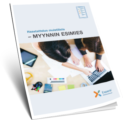Lataa haastattelun muistilista: Myynnin esimies